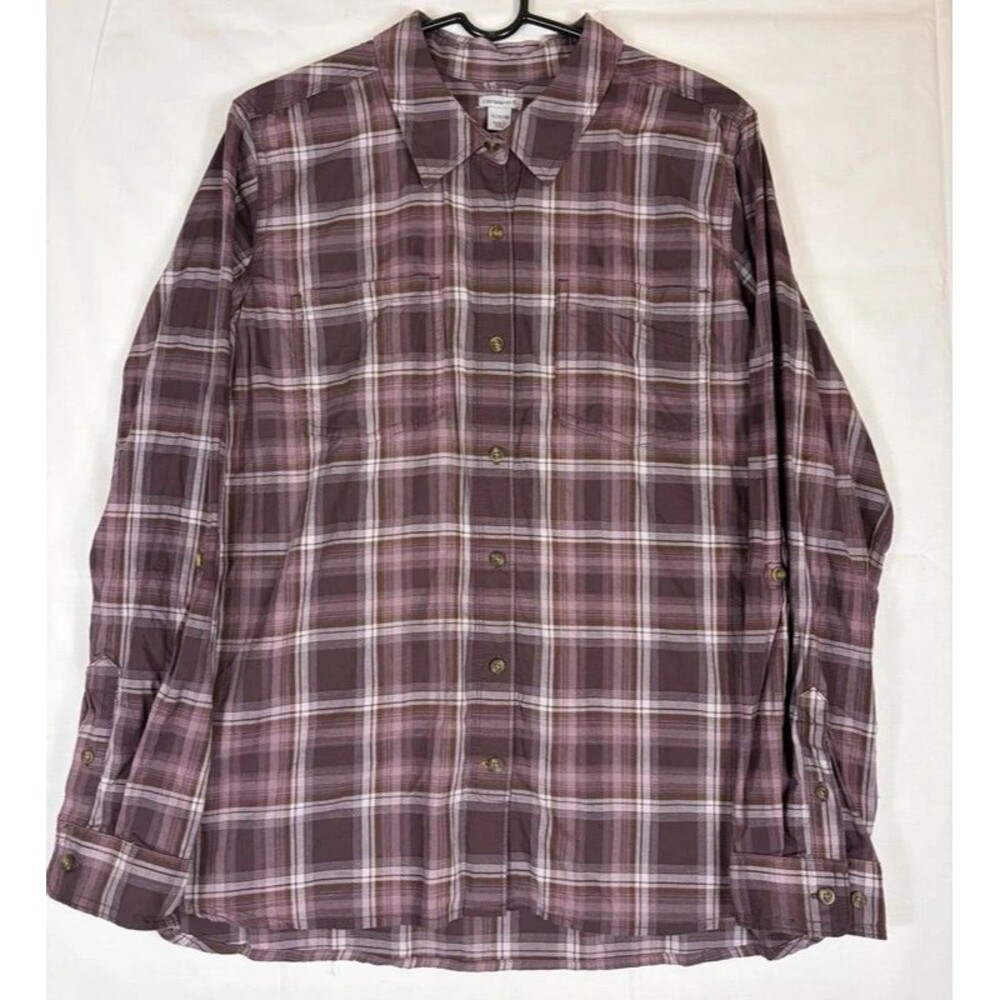 Carhartt Fairview Shirt L/S Button Purple Plaid Women’s XL 16-18